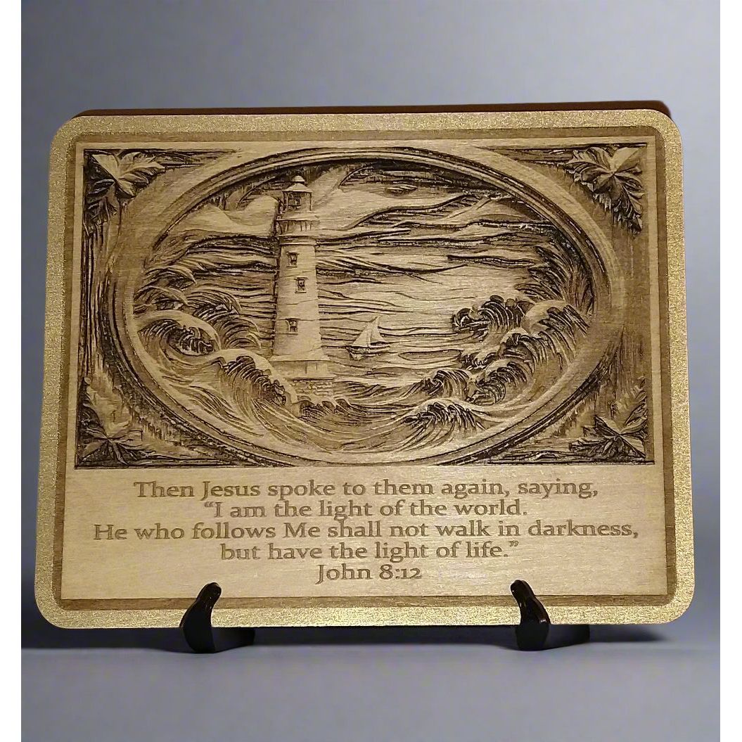 Scriptured Lighthouse Wall Plaque - Engrave Scripture